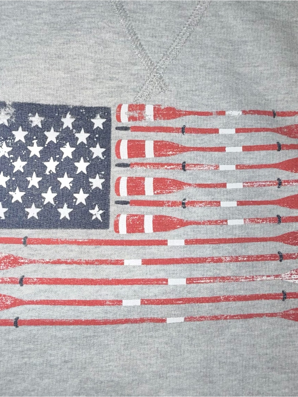 J Crew Womens Americana Sweatshirt American Flag Oar Nautical Preppy Coast Sz M - Picture 5 of 12